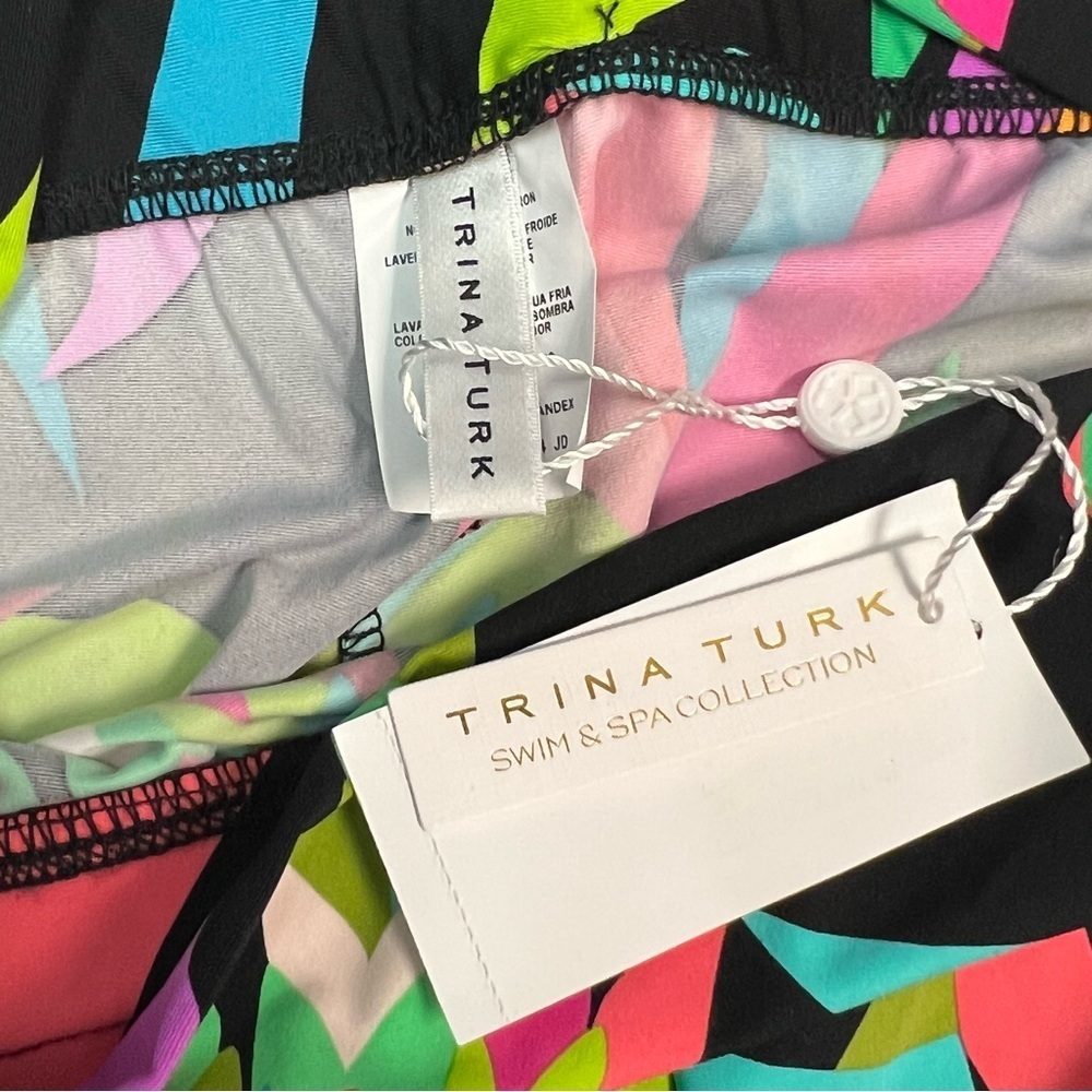Trina Turk Birds Women’s Of Paradise Printed Split Hem Coverup Pants Size M - Picture 4 of 8